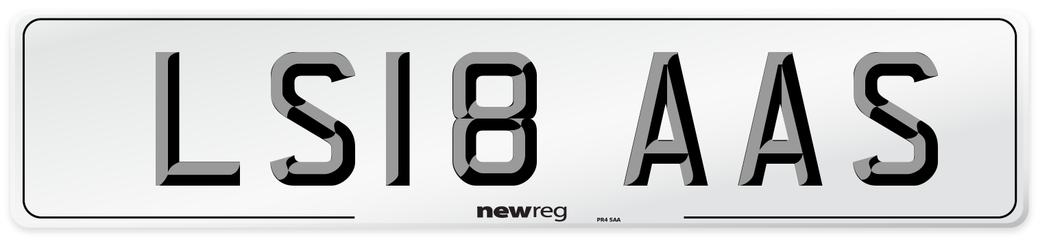 LS18 AAS Number Plate from New Reg